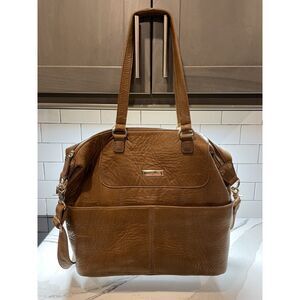 Lily Jade Shaylee Convertible Leather Diaper Bag Tote Backpack (Camel)